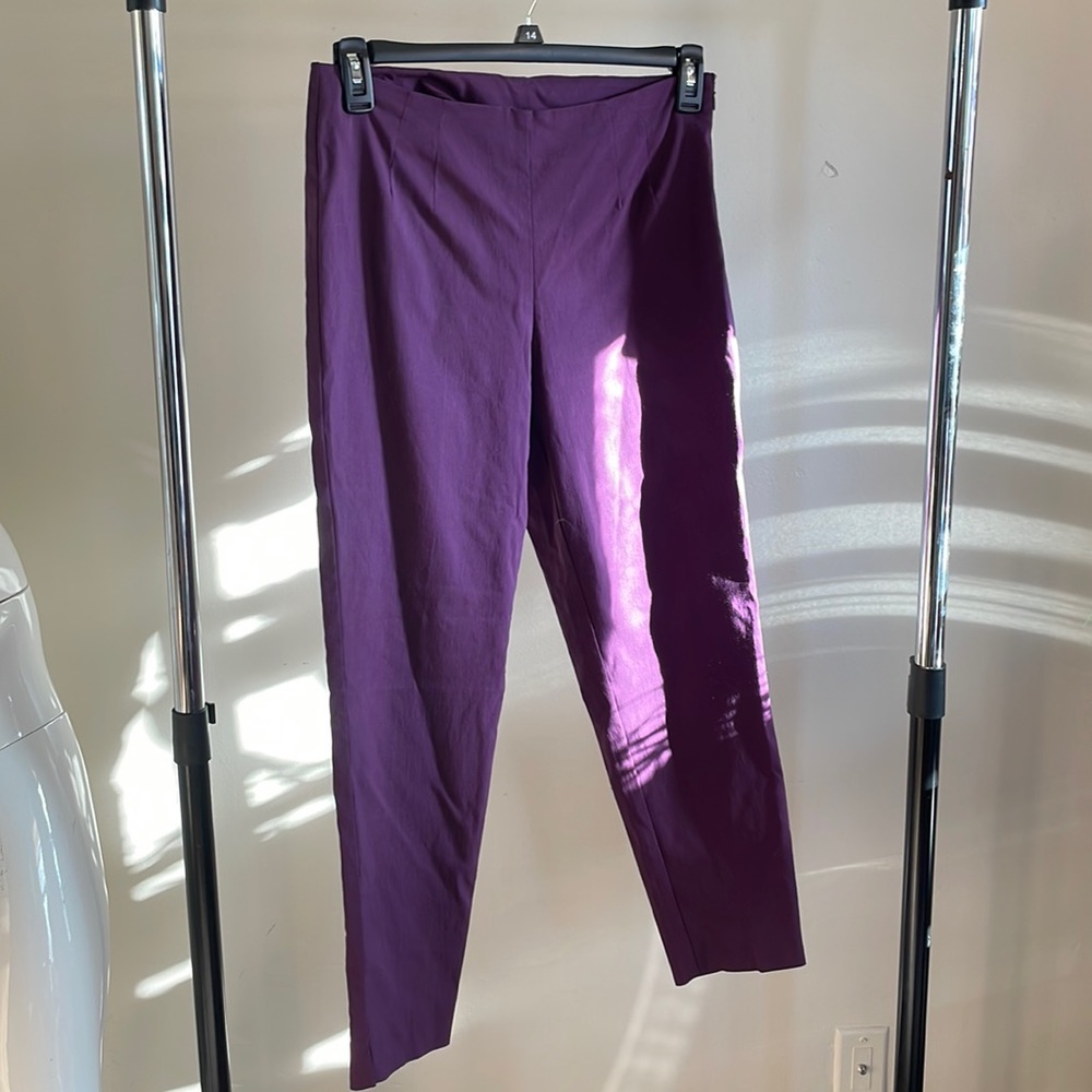 Purple stretch Jegging pant spandex blend skinny tapered ankle